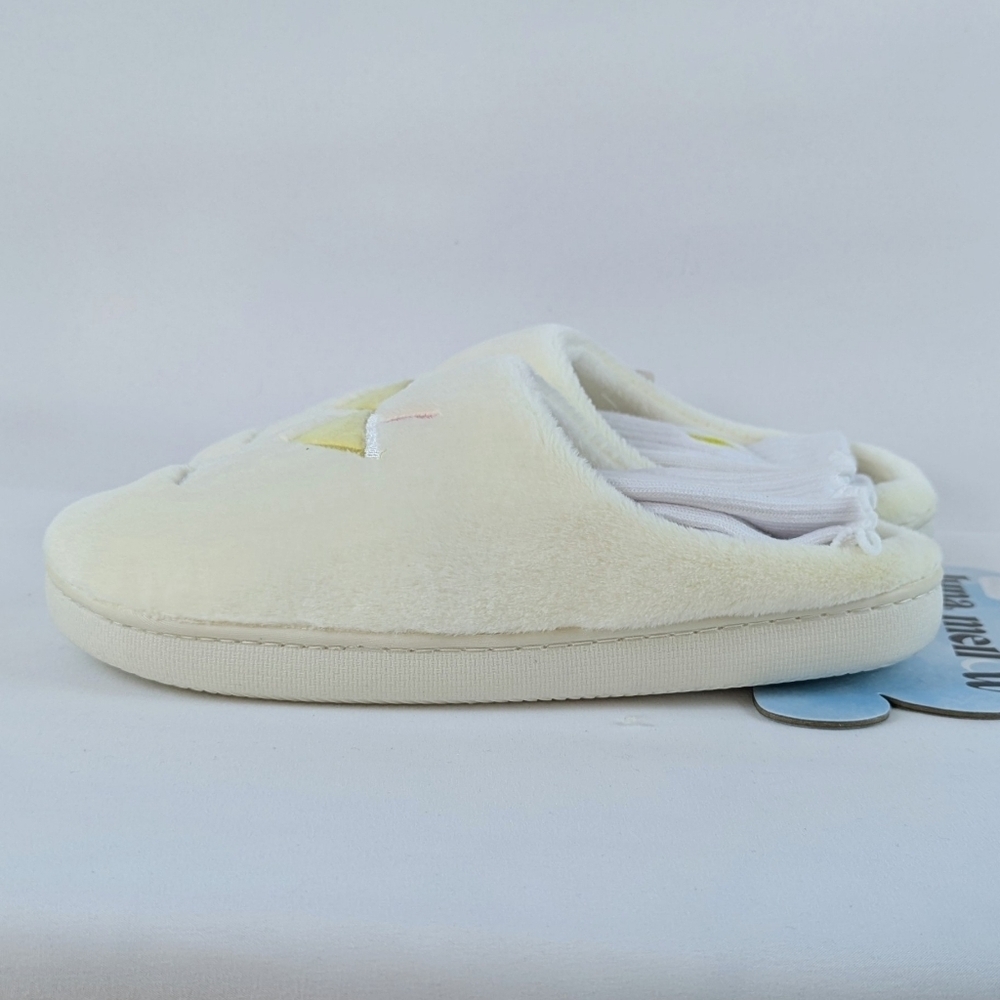 Slippers Lemon Drop Martini Embroidery Faux Fur Slip On Ivory L (8-9) NWT - Picture 6 of 13